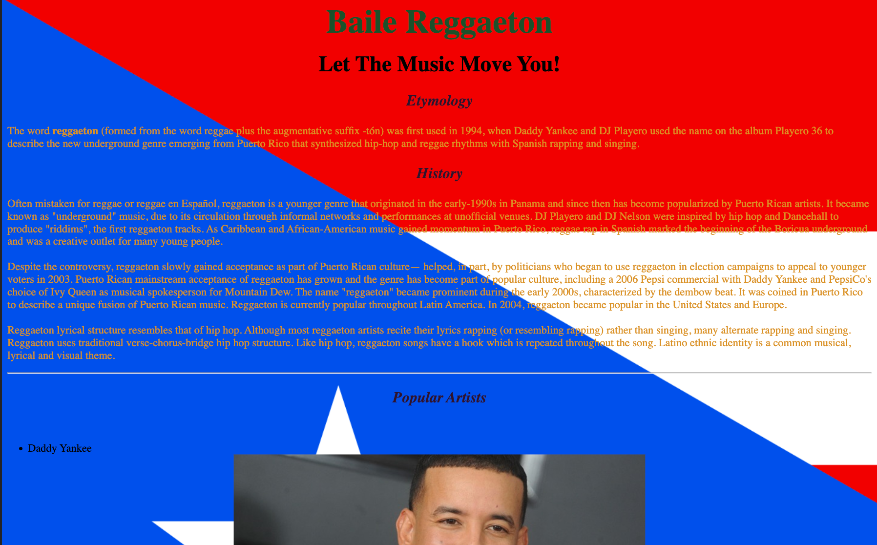 Reggaeton Landing Page preview